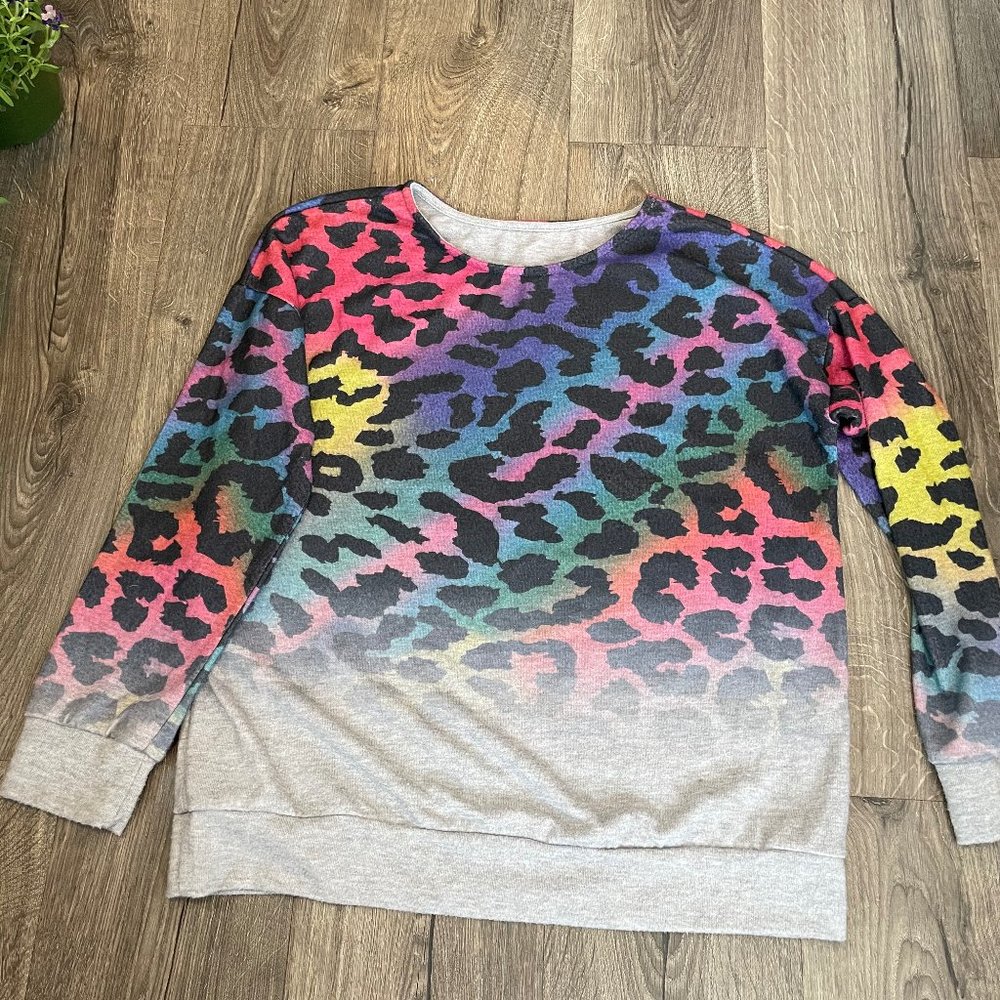 Animal Print/Tie Dye Rainbow Sweatshirt